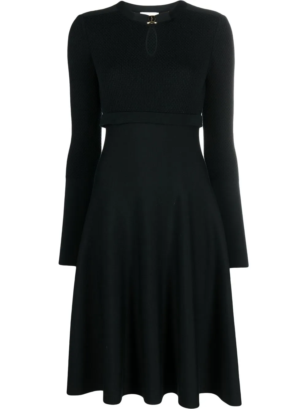 

Ferragamo cut-out waffle-knit dress - Black