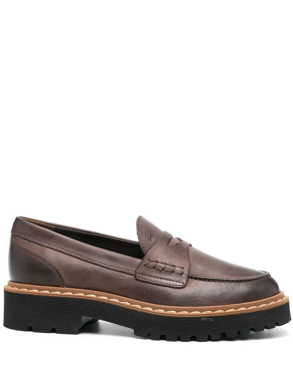 

Hogan H543 leather penny loafers - Brown