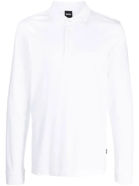 BOSS long-sleeve cotton polo shirt