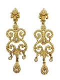 Jennifer Gibson Jewellery Vintage statement seed pearl droplet earrings 1990s - Gold