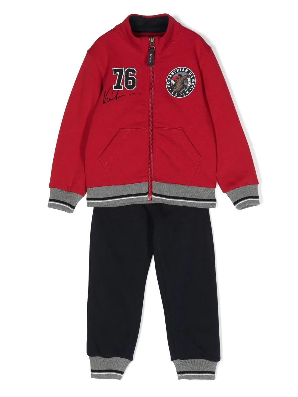 

Lapin House logo-patch tracksuit set - Red