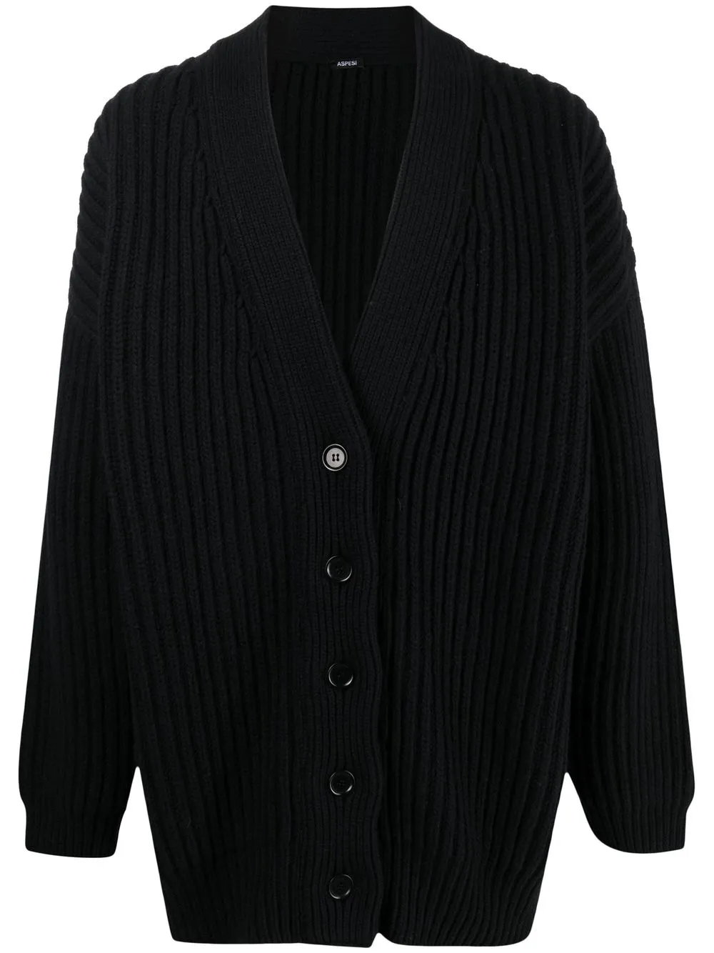 

ASPESI oversized chunky ribbed knit cardigan - Black