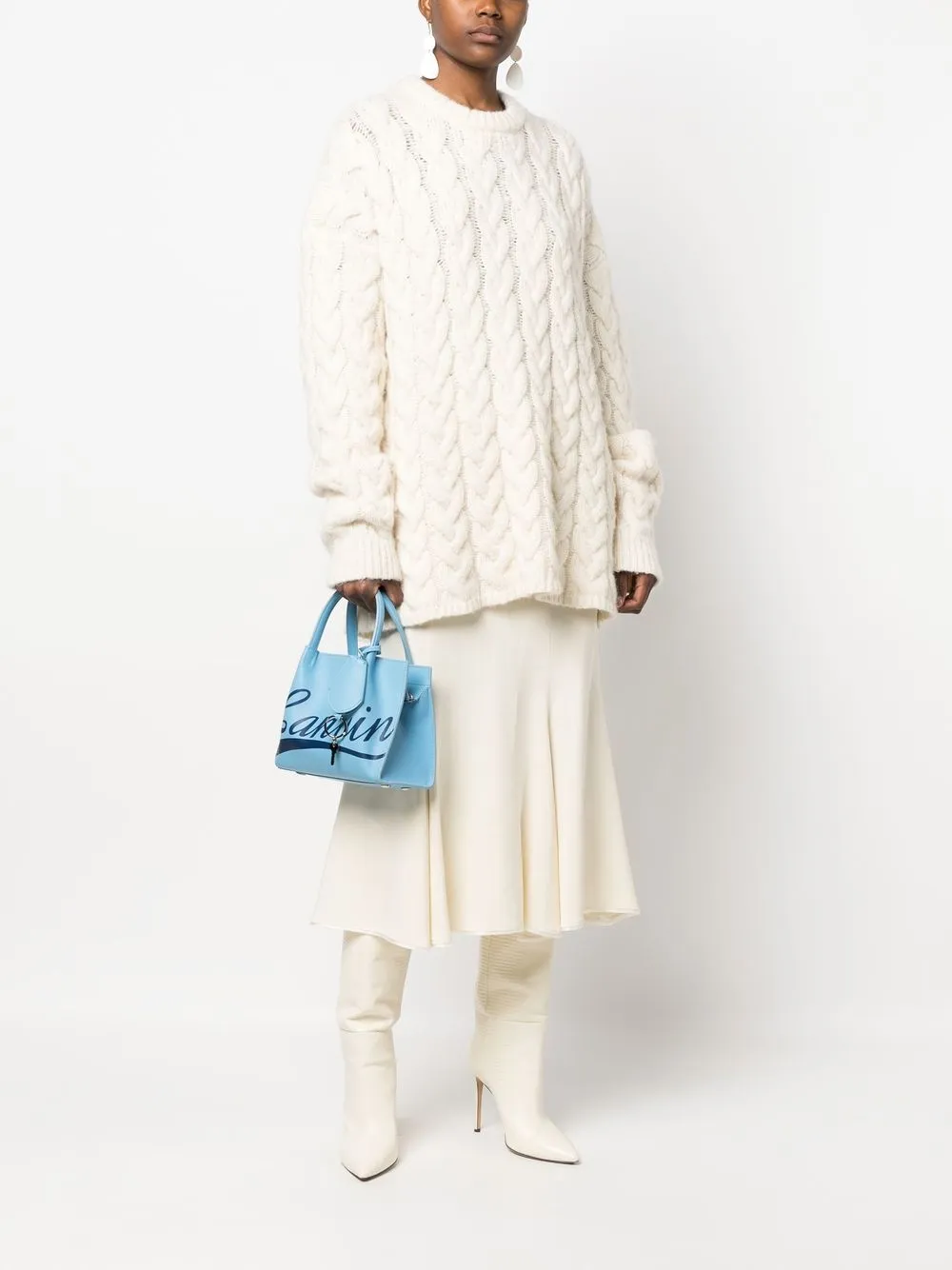Lanvin Shopper met logoprint - Blauw