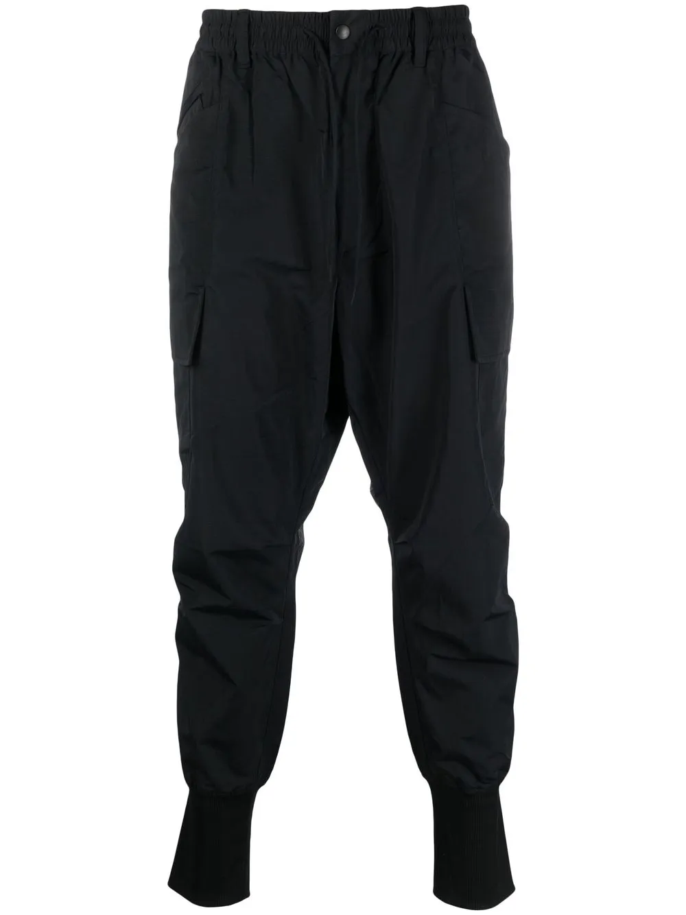 

Y-3 drawstring-waist drop-crotch trousers - Black