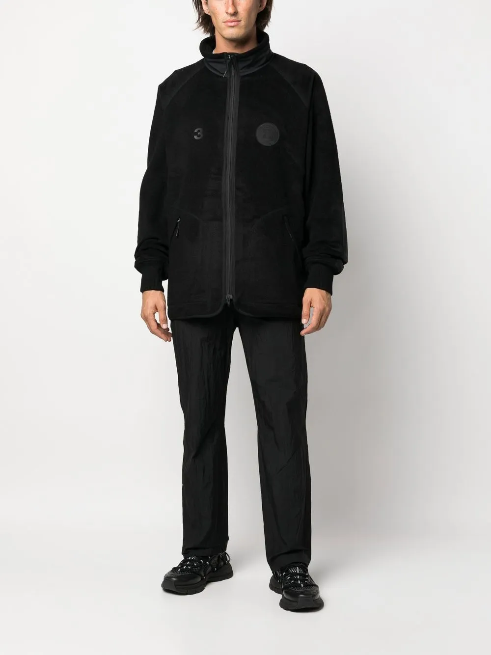 Y-3 Jack met logopatch - Zwart
