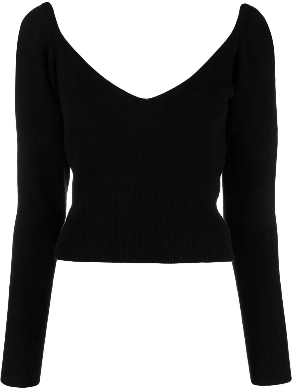 

Federica Tosi knitted V-neck top - Black