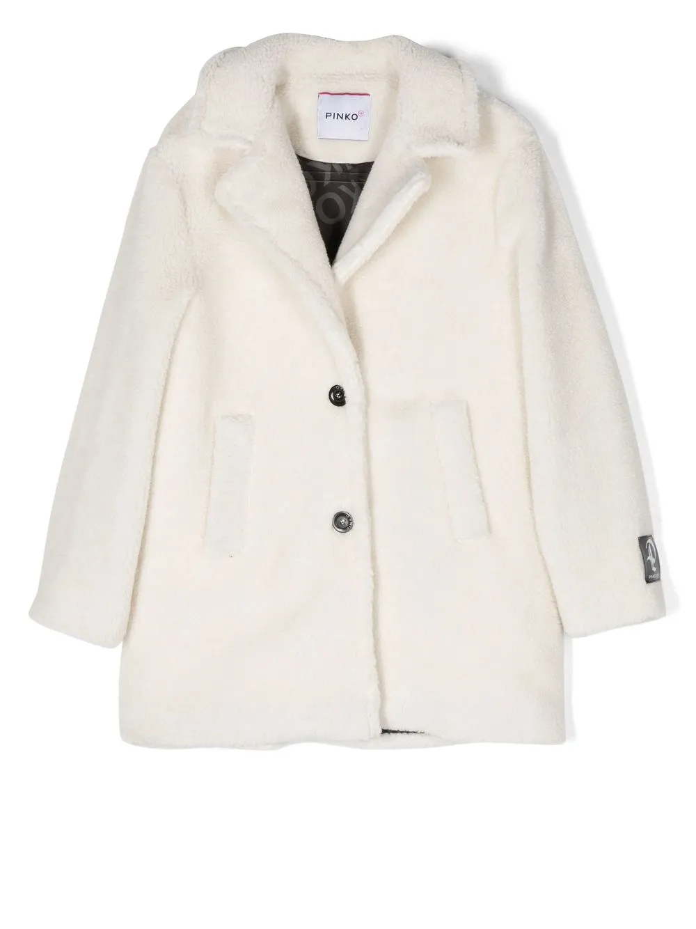 

Pinko Kids abrigo de lana artificial con botones - Blanco