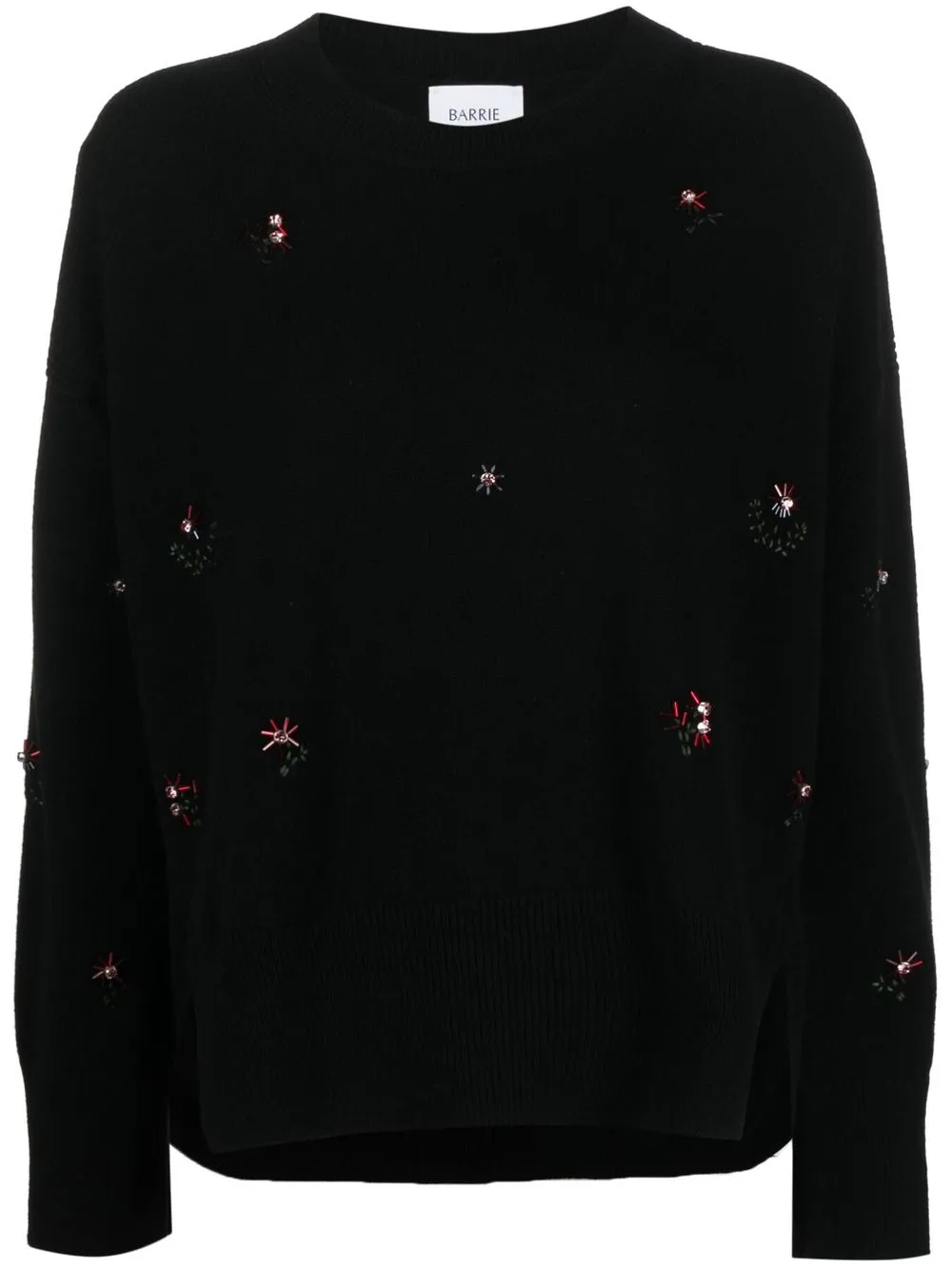 Barrie Graphic-print Cashmere Blouse In Black