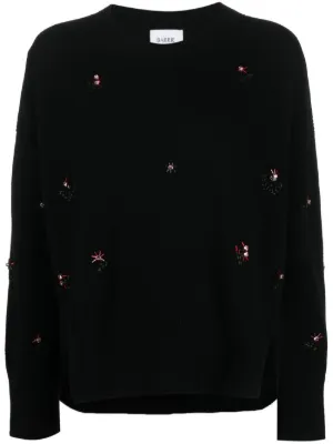 BARRIE - BARRIE バリー スリーブデザインカシミヤニットセーター  ブラック S barrie カシミア100% Vネックニット（カシミヤ100％ セーター