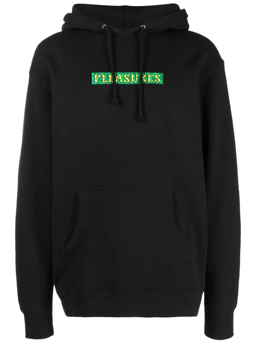 

Pleasures logo-print drawstring hoodie - Black