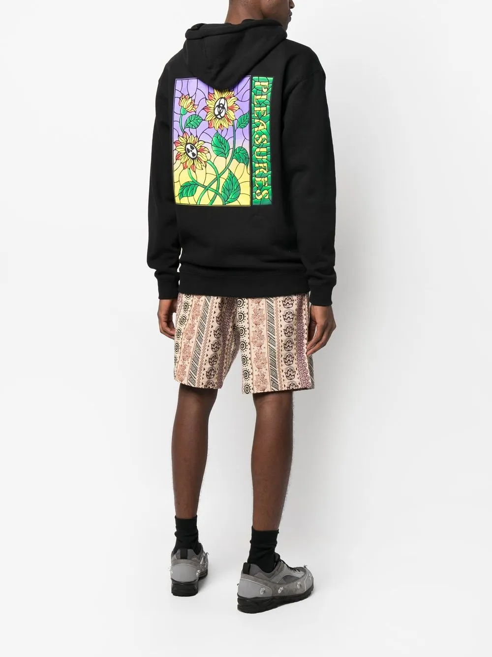 Pleasures Hoodie met logoprint - Zwart