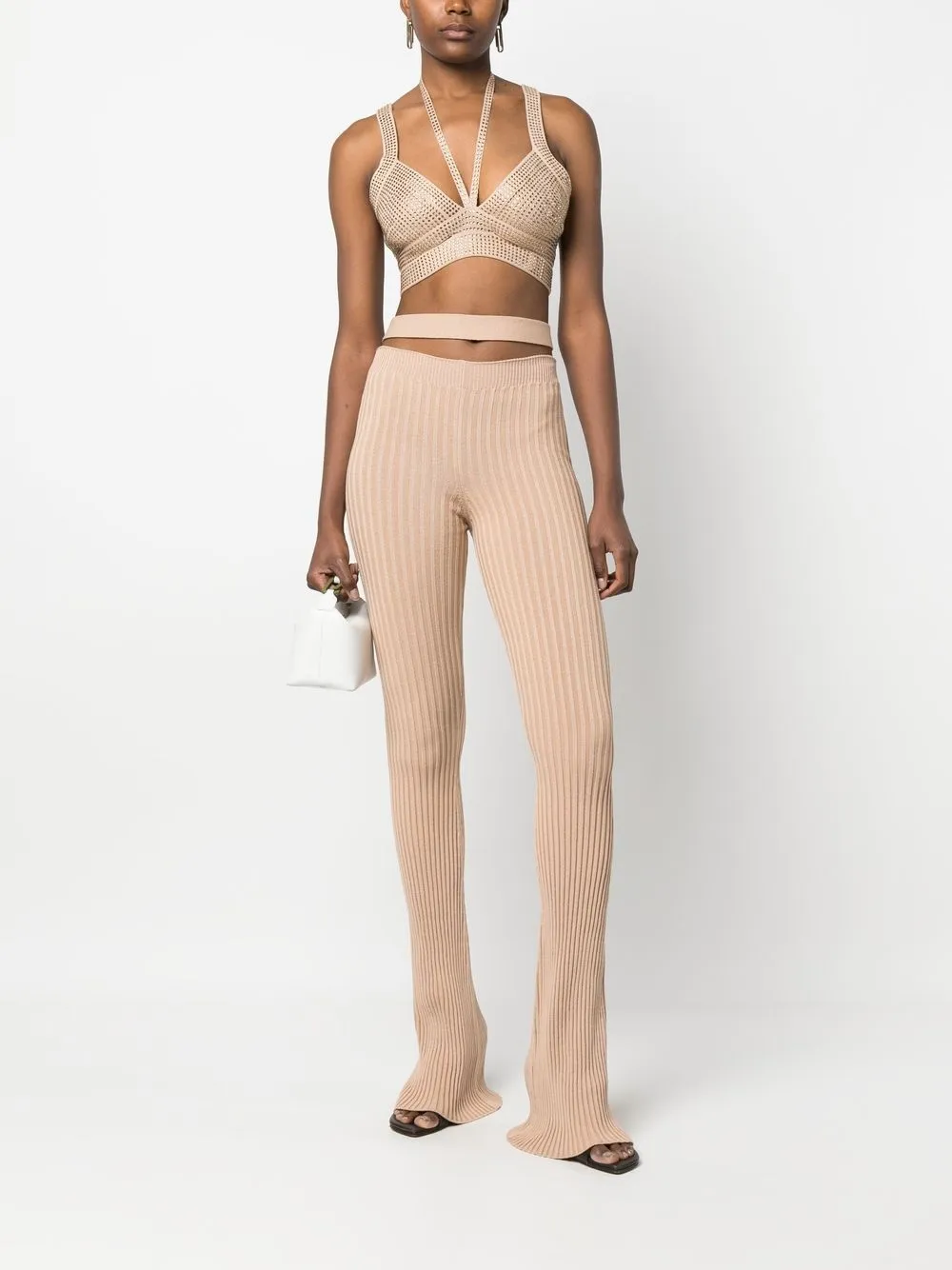 ANDREĀDAMO Flared legging - Beige
