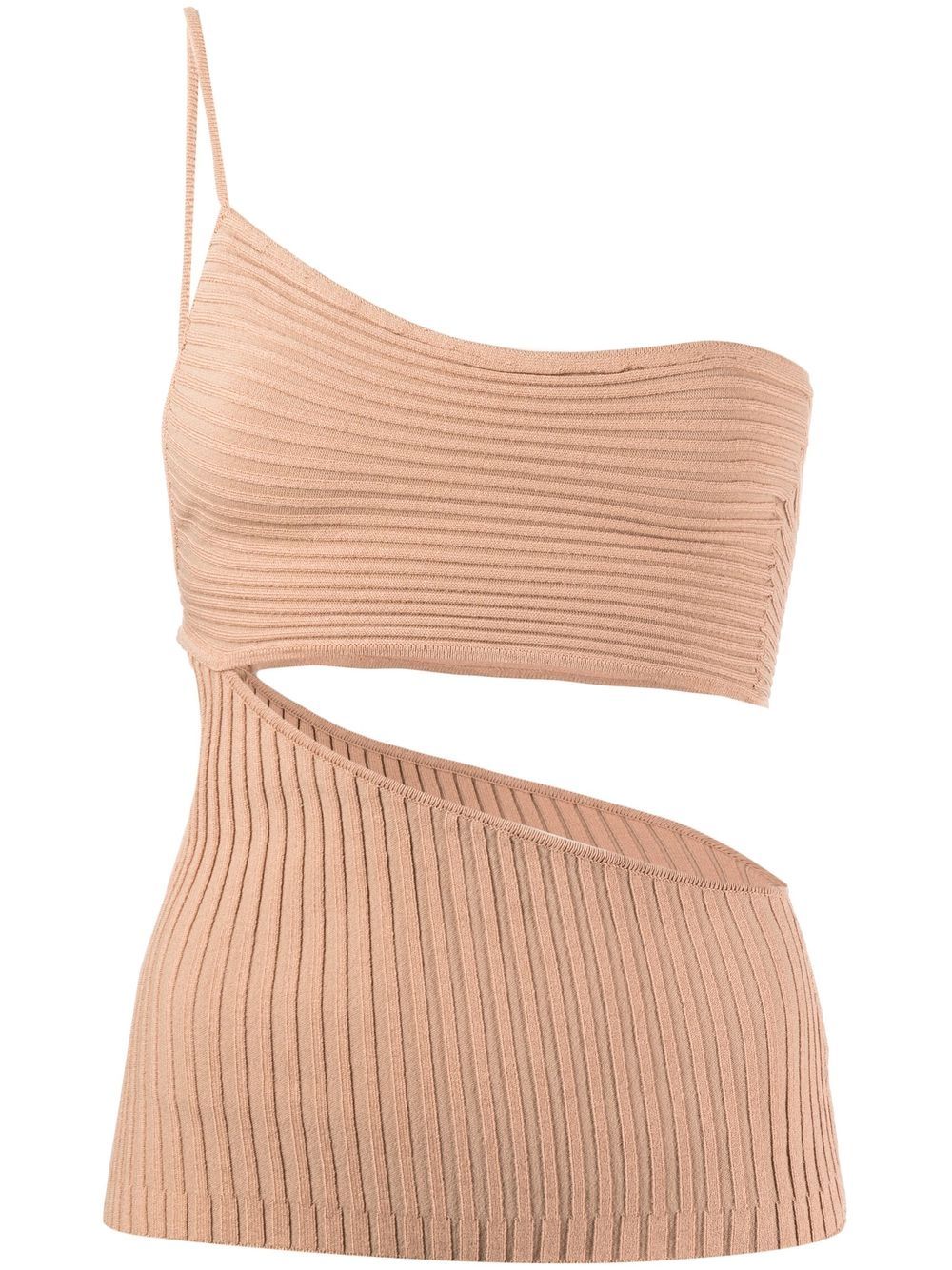 ANDREĀDAMO one-shoulder cut-out ribber top
