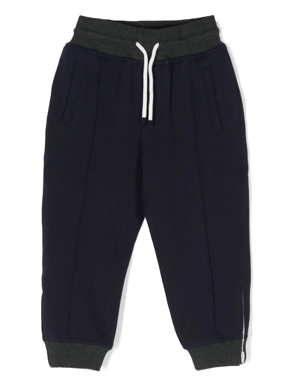 

Brunello Cucinelli Kids two-tone cotton track pants - Blue