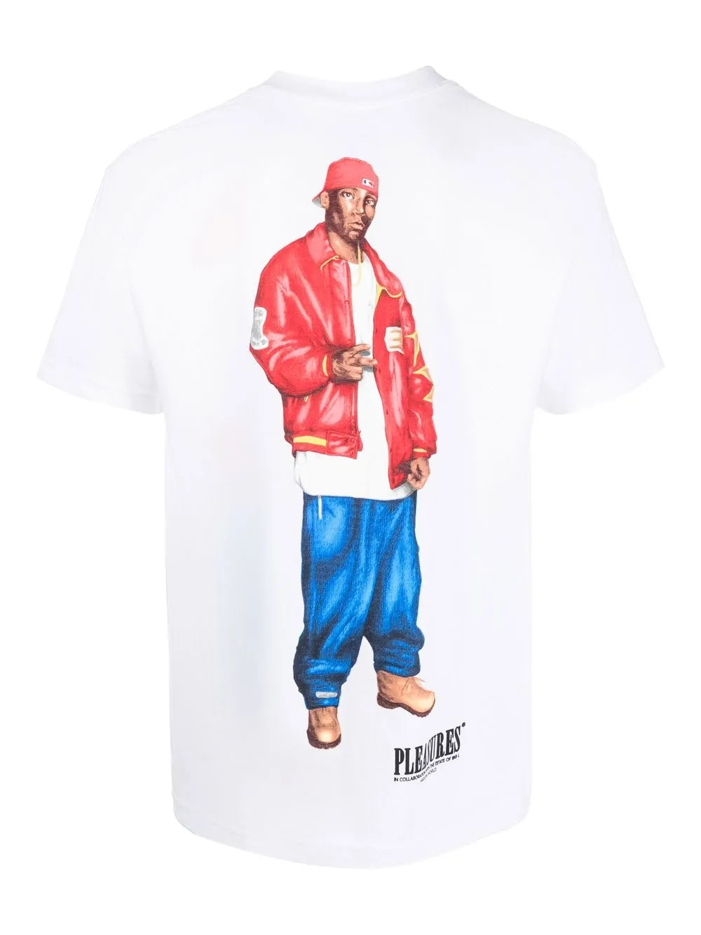 Pleasures T-shirt met tekst - Wit