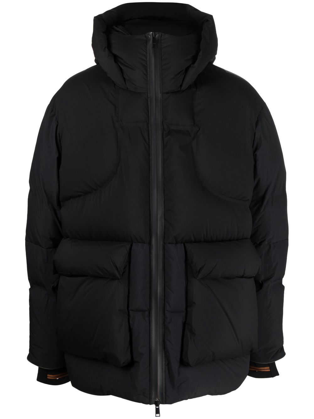 padded-panel hooded jacket