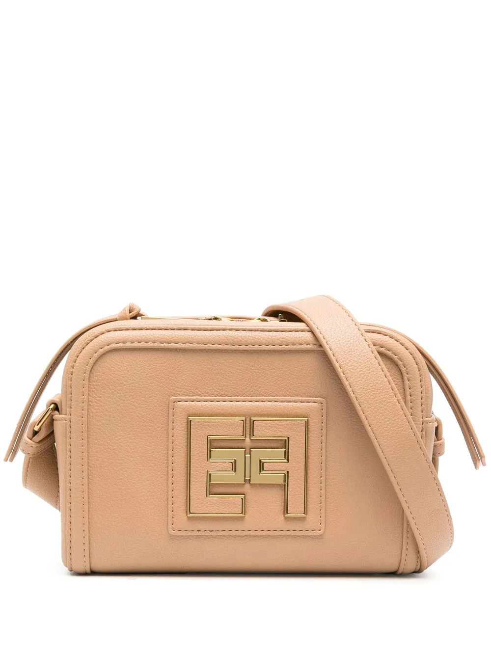 

Elisabetta Franchi logo-plaque leather shoulder bag - Neutrals