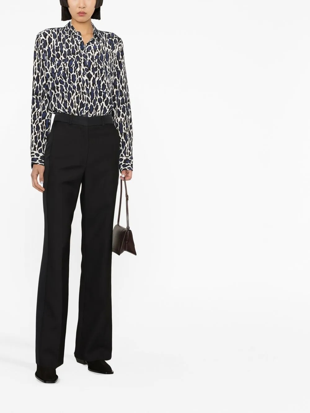 Equipment Blouse met luipaardprint - Blauw