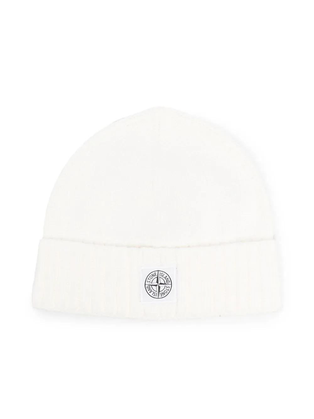 

Stone Island Junior logo-patch ribbed beanie - Neutrals