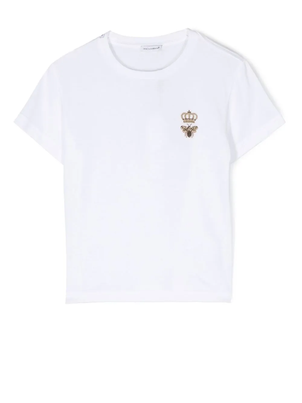 

Dolce & Gabbana Kids Bee Crown cotton T-shirt - Blanco