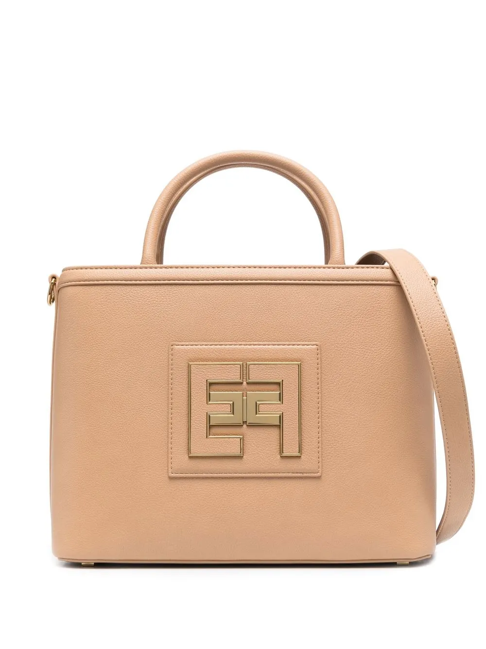 

Elisabetta Franchi logo-plaque tote bag - Neutrals
