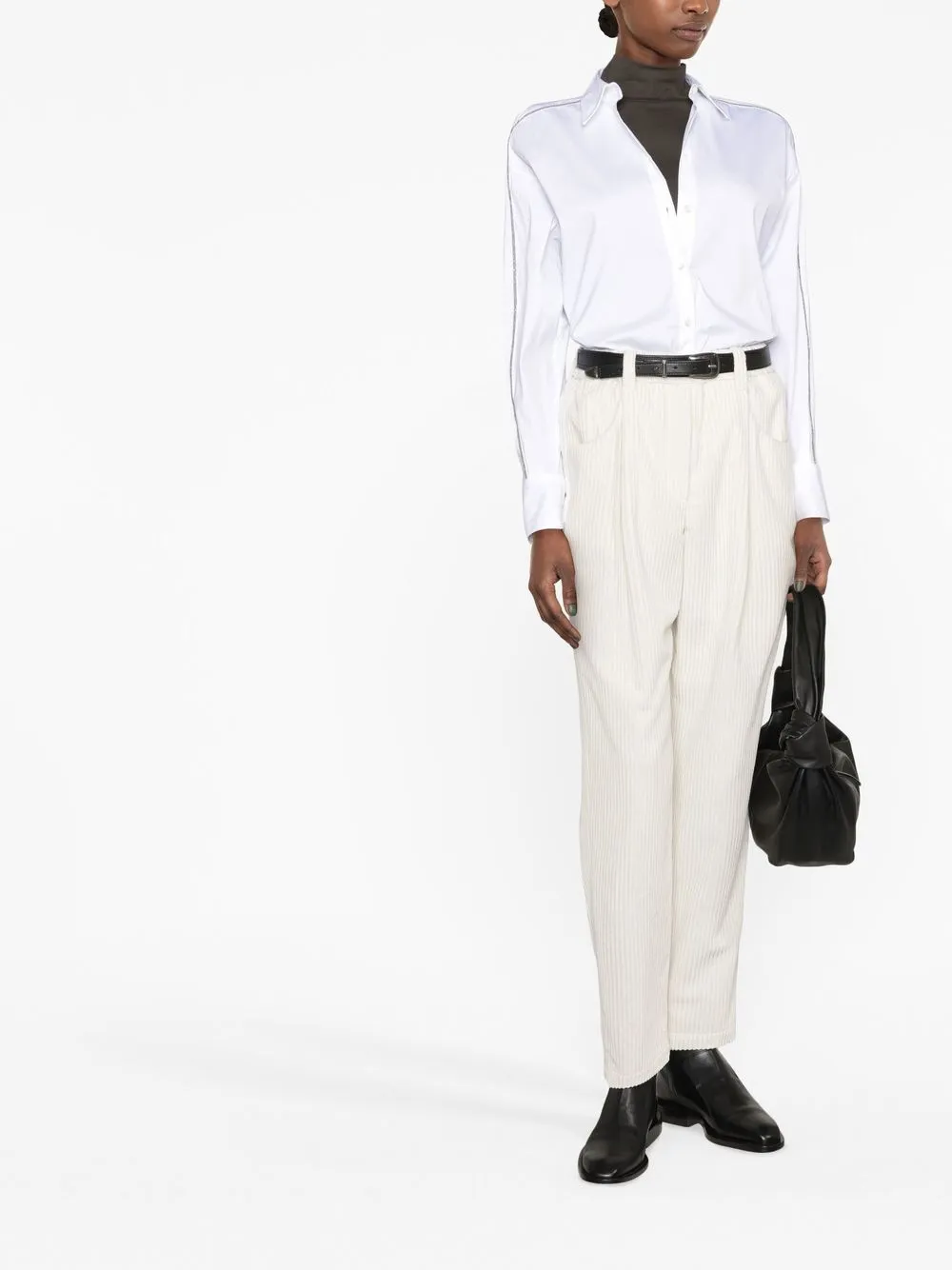 Brunello Cucinelli High waist plooibroek - Wit