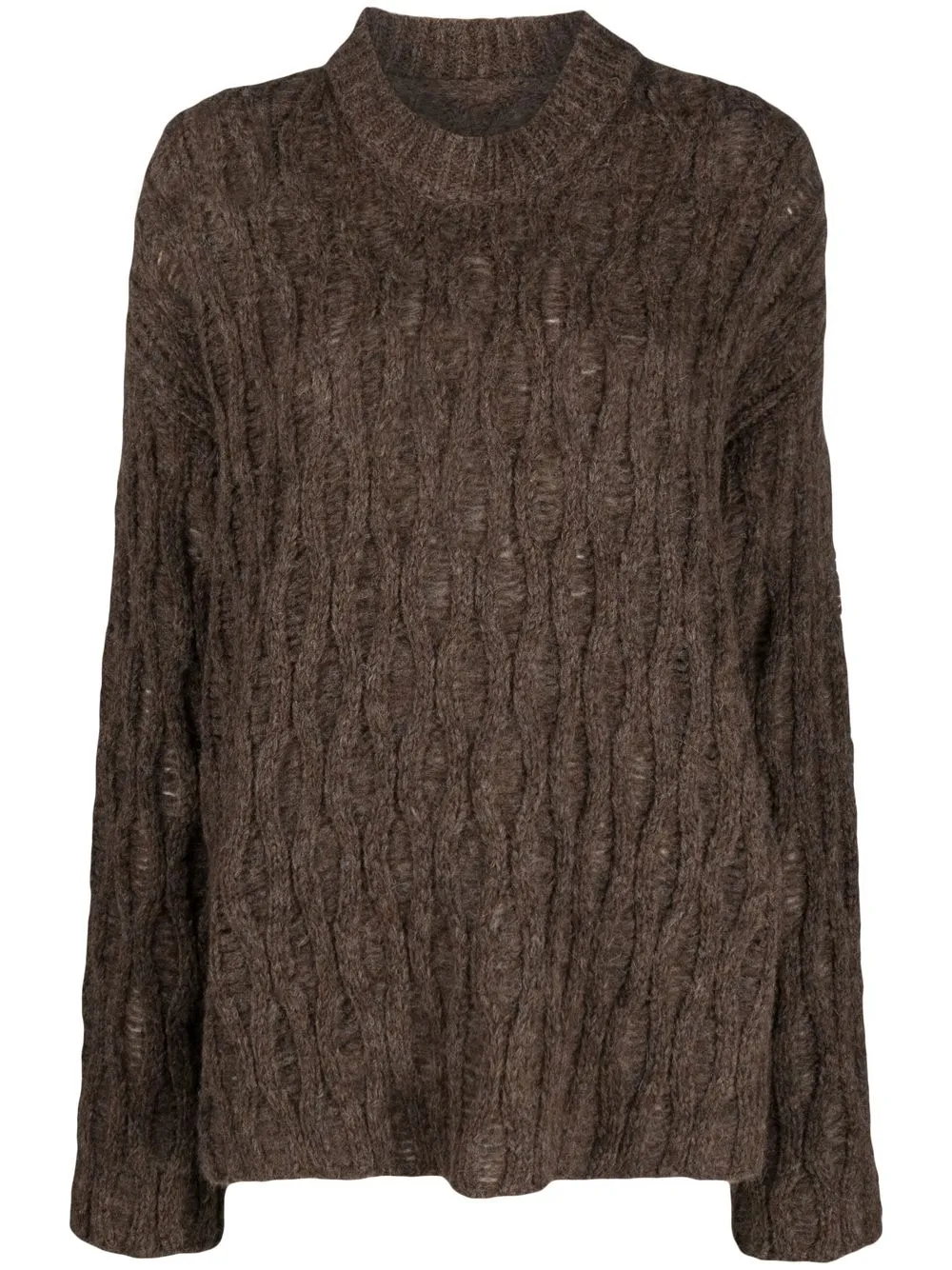 

Uma Wang long-sleeve cable-knit jumper - Brown