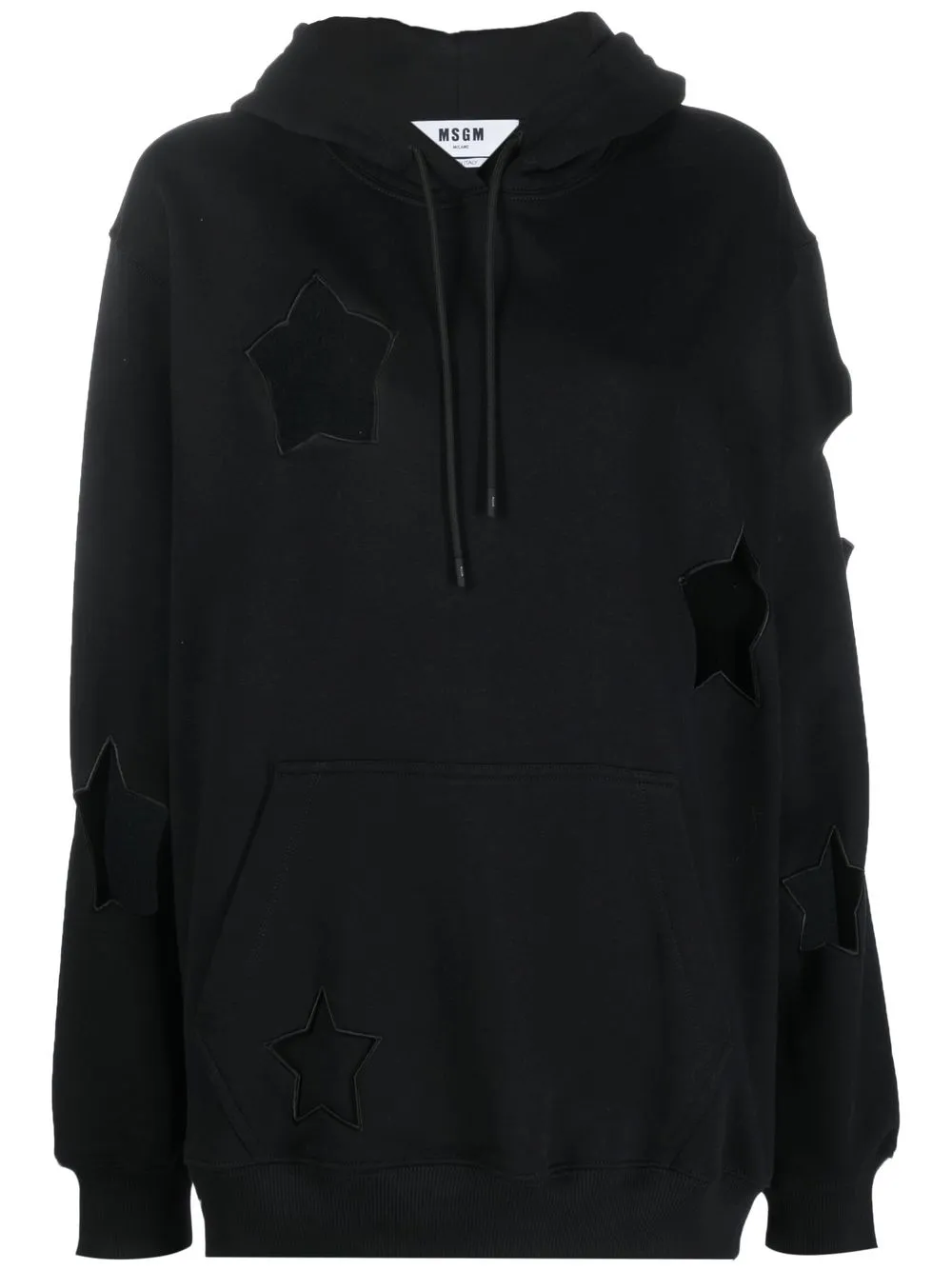 

MSGM hoodie con cordón y abertura - Negro