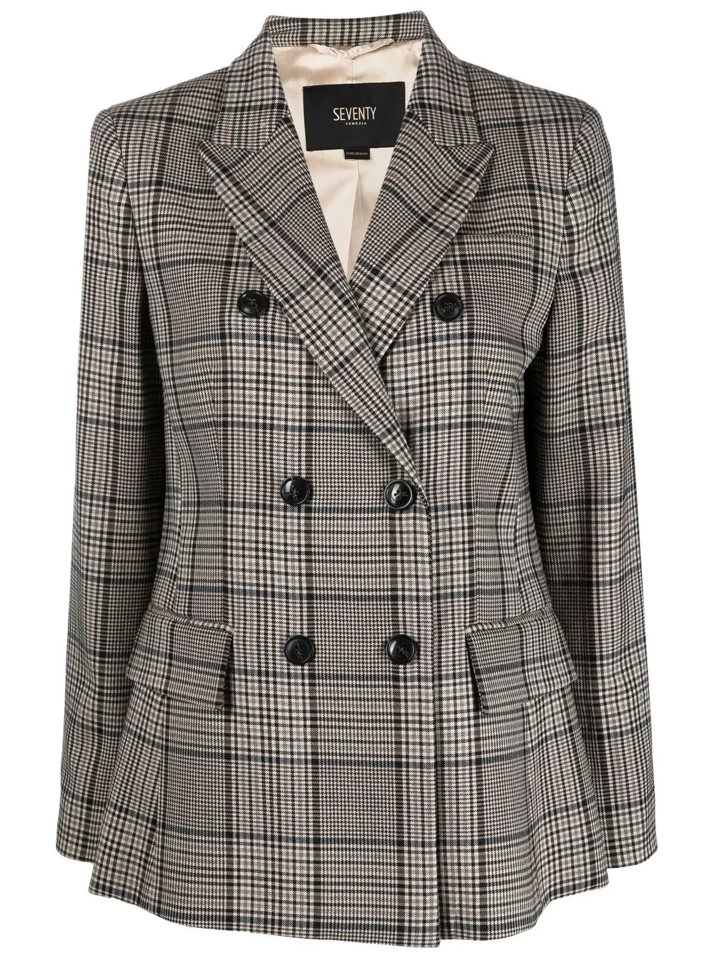 

Seventy blazer con doble botonadura y motivo de cuadros - Neutro