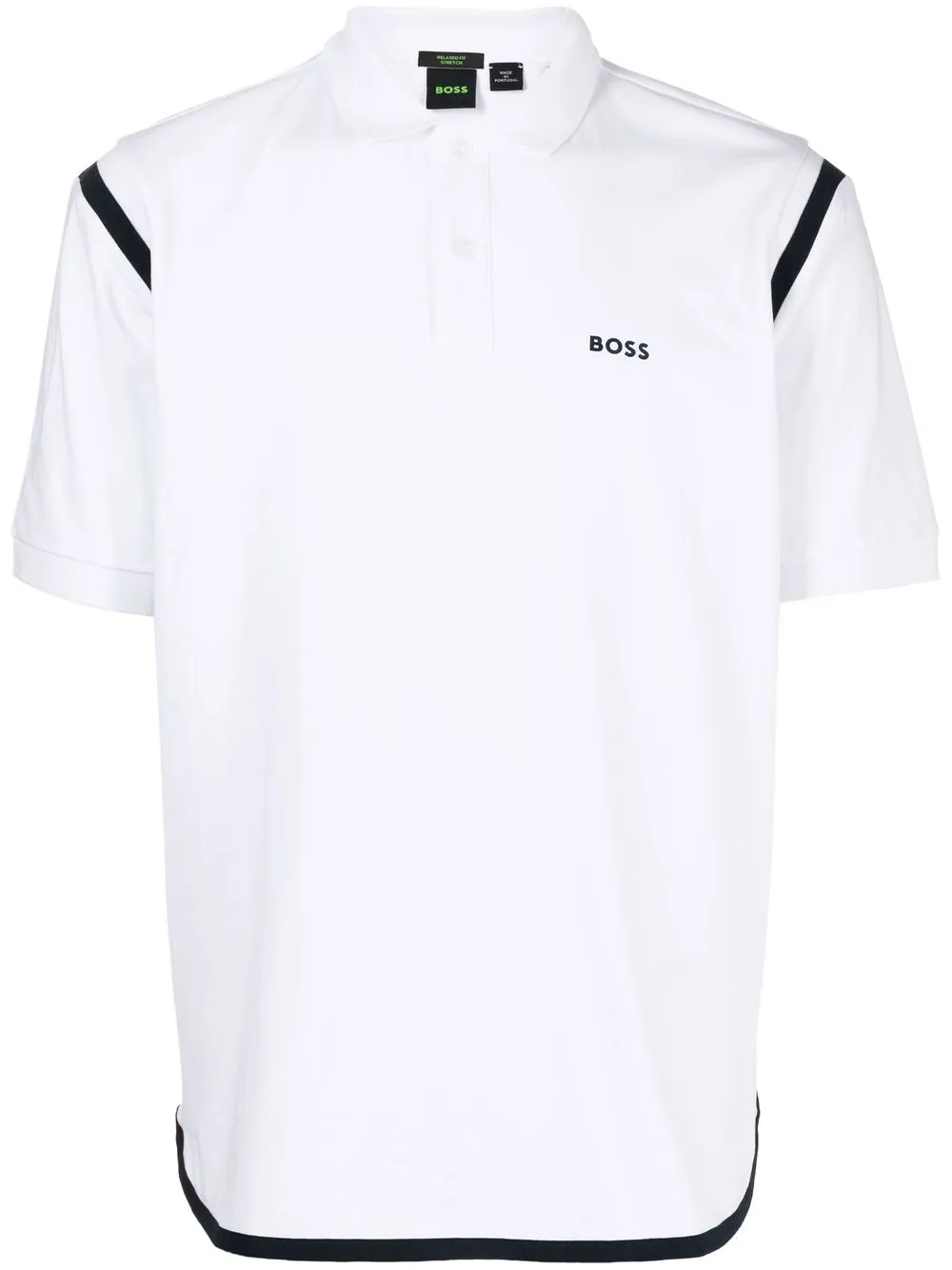 

BOSS playera tipo polo con logo estampado - Blanco