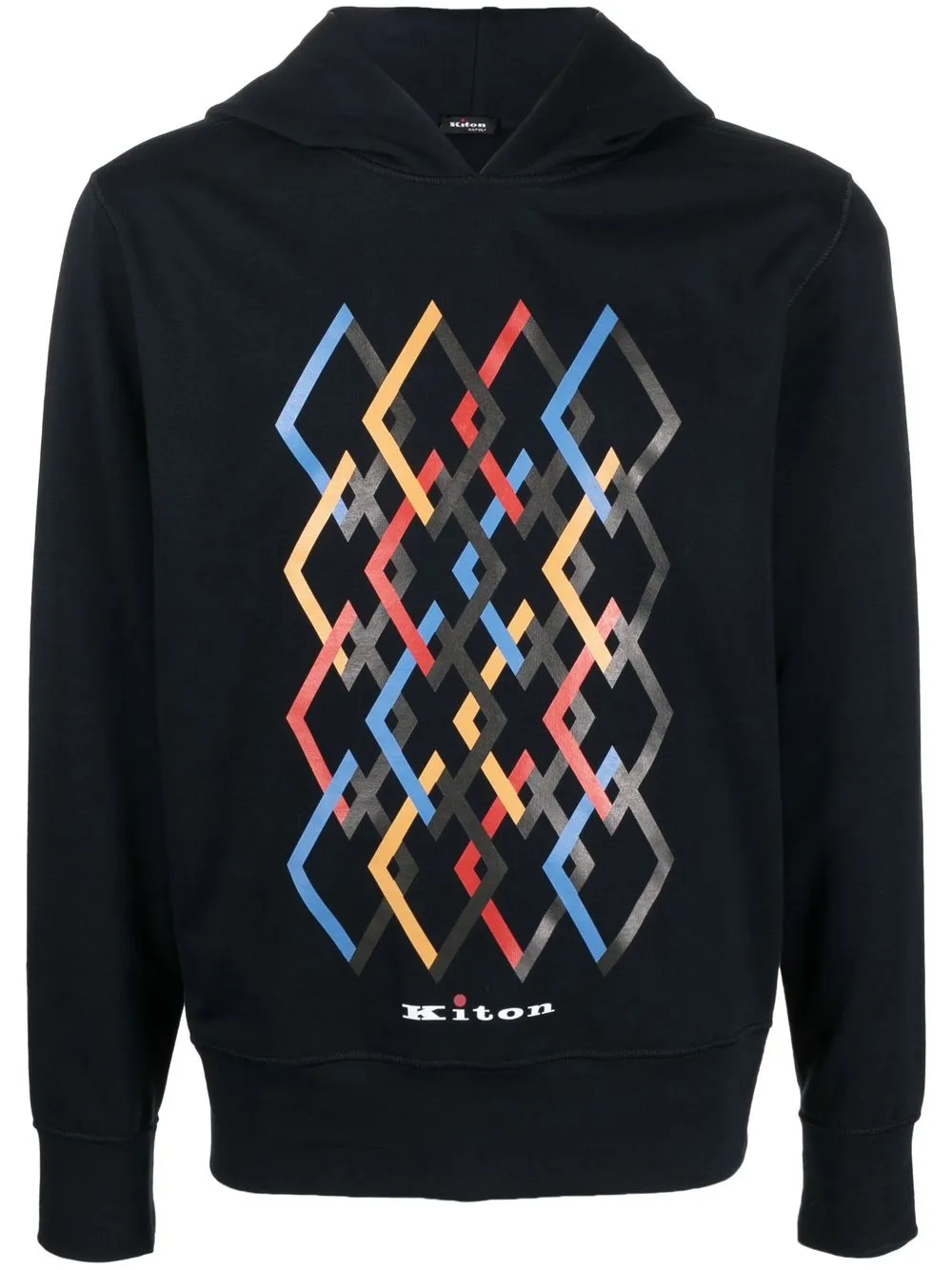 

Kiton graphic-print long-sleeve hoodie - Blue