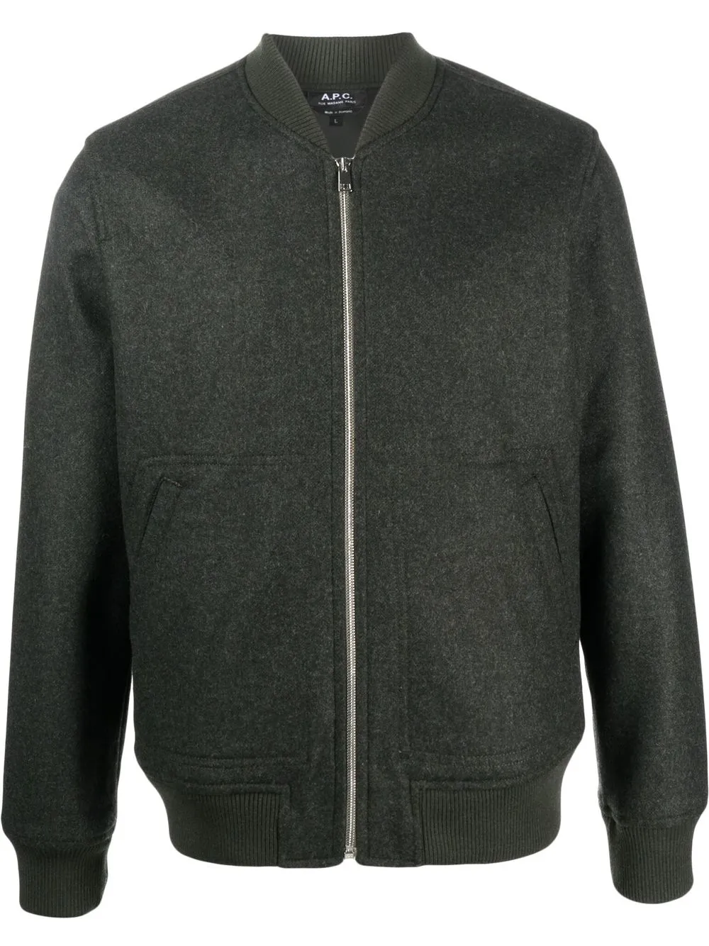 

A.P.C. zip-front bomber jacket - Green