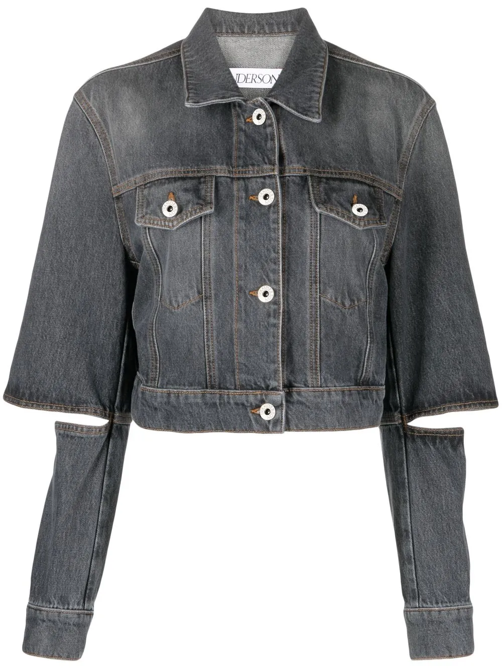 

JW Anderson cropped denim jacket - Gris