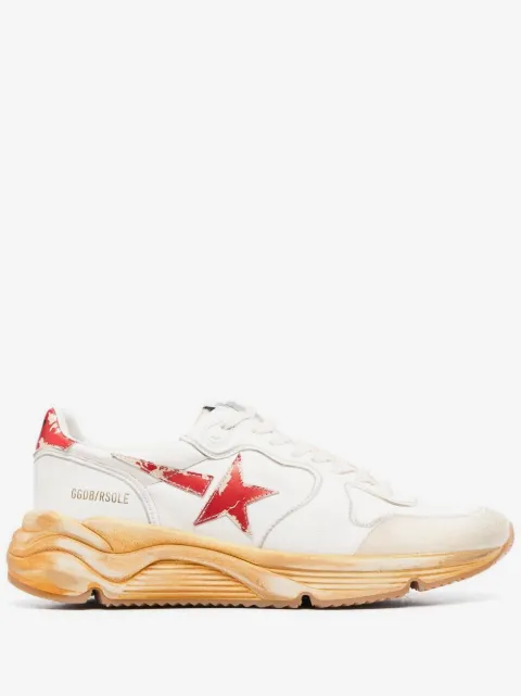 Golden Goose Running Sole trainers with leather star and heels tab with red print