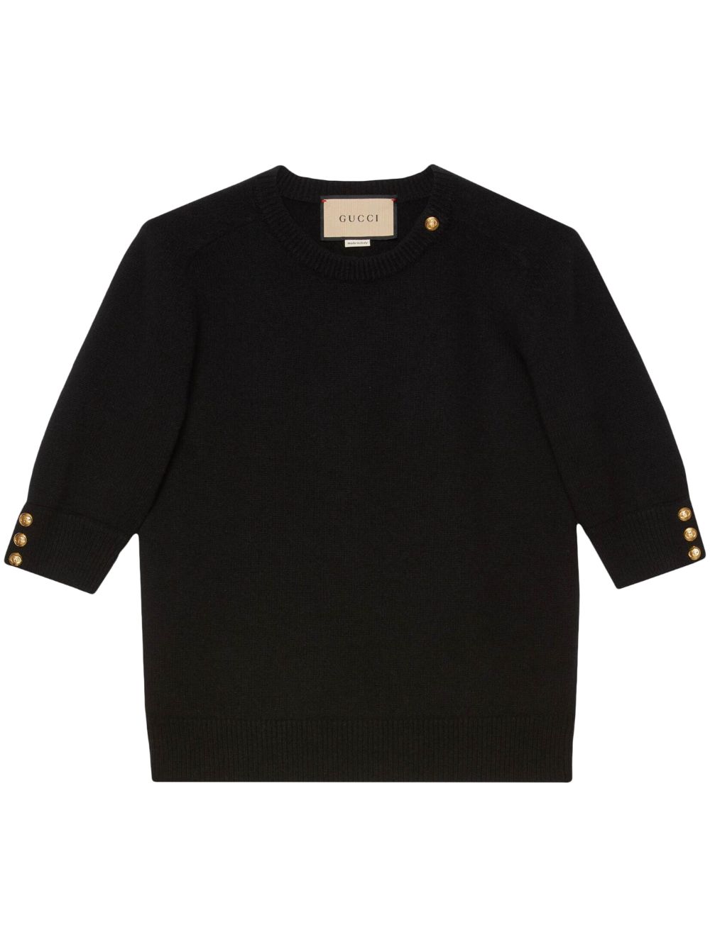 Gucci short-sleeve fine knit top - Black