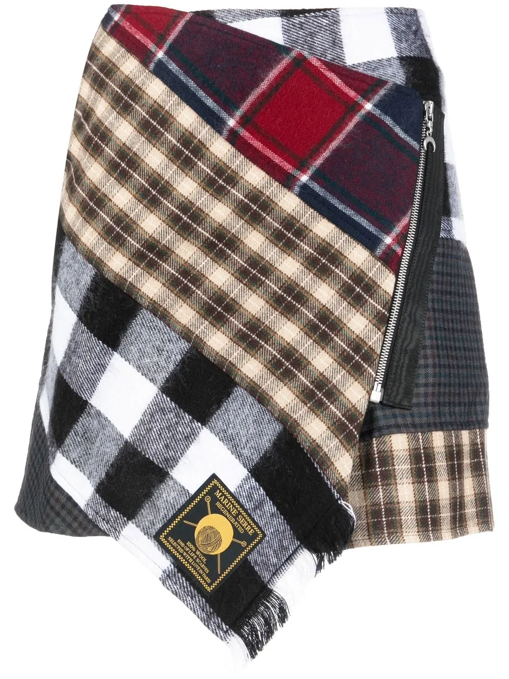 

Marine Serre Clashing Tartans wrap mini skirt - Grey