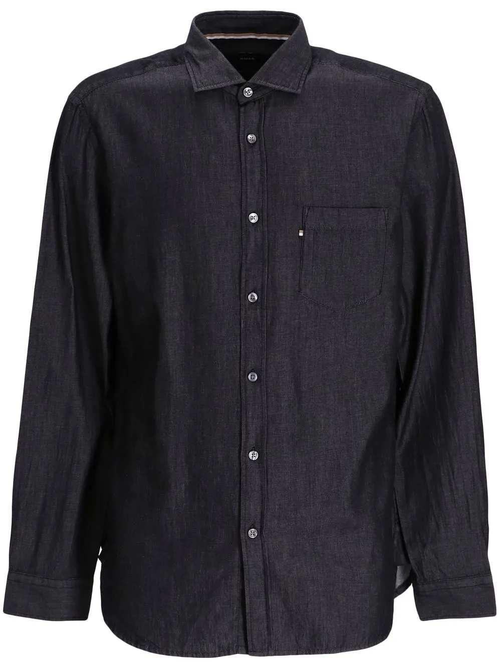 

BOSS button-up cotton shirt - Black