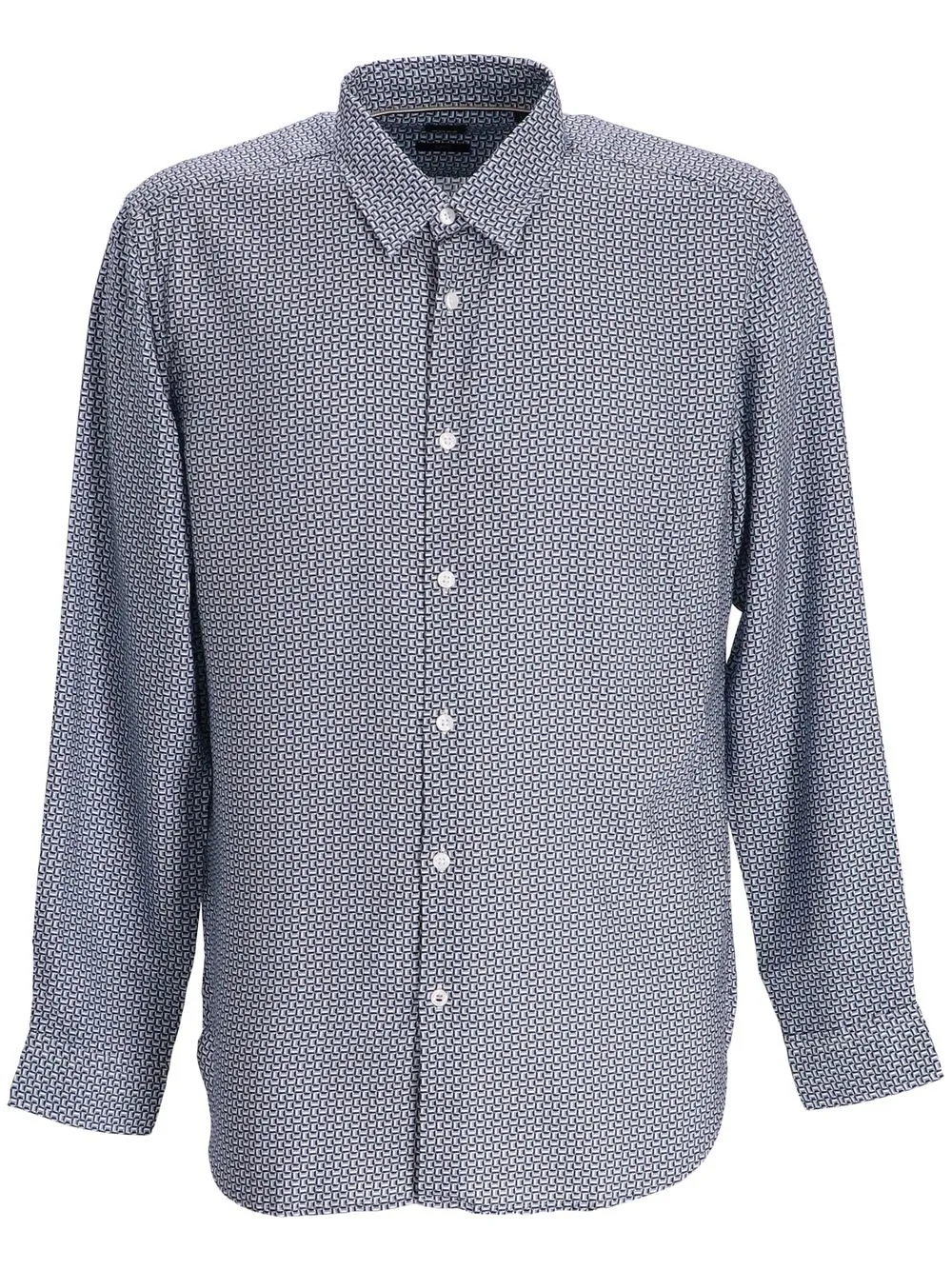 

BOSS geometric-print button-up shirt - Blue