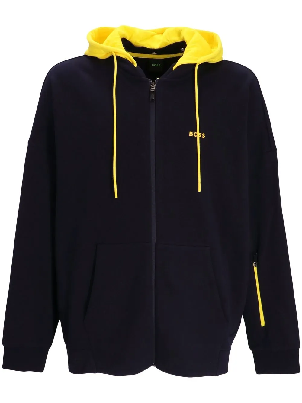 

BOSS logo-print zip-up hoodie - Blue