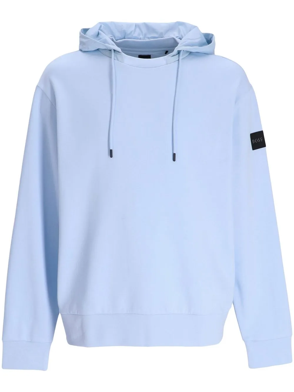 

BOSS logo-patch cotton hoodie - Blue