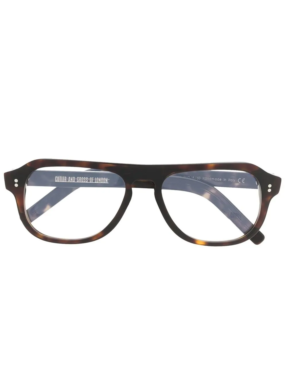 

Cutler & Gross tortoiseshell-effect pilot-frame glasses - Brown