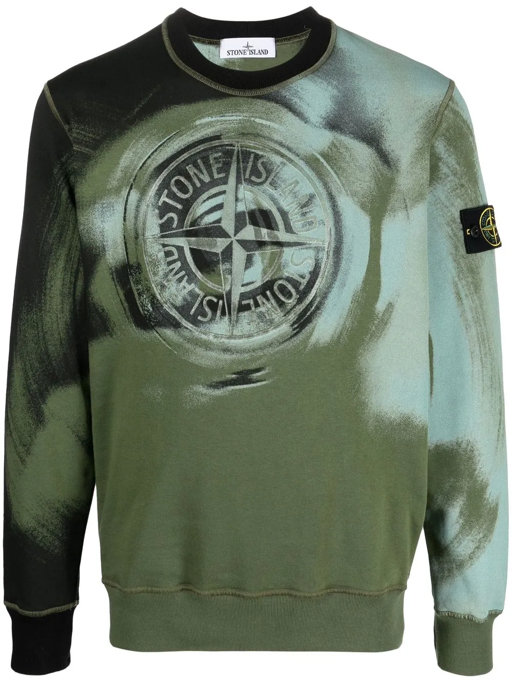 

Stone Island T-tie-dye print logo sweatshirt - Green