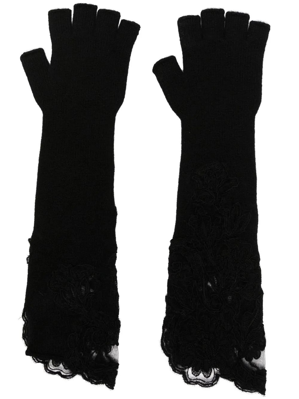 

Ermanno Scervino lace fingerless gloves - Black