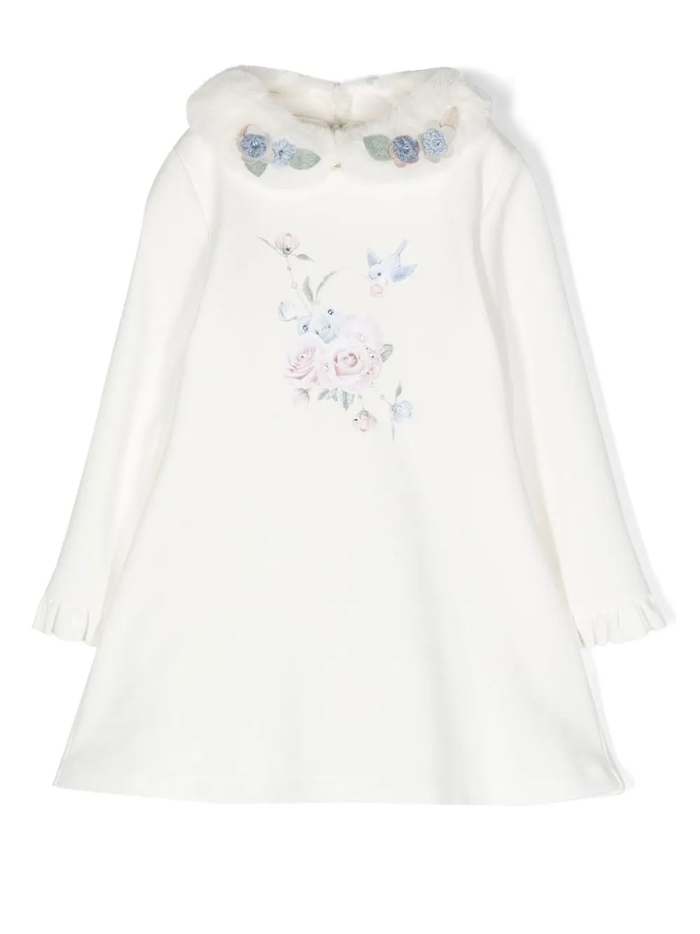 

Lapin House vestido manga larga con estampado floral - Blanco