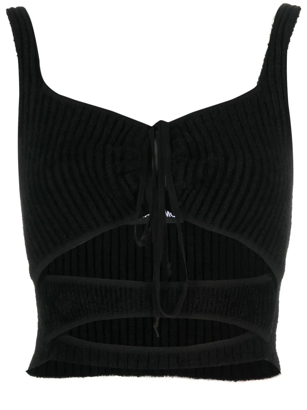 

ANDREĀDAMO velvet ribbed cut-out vest top - Black