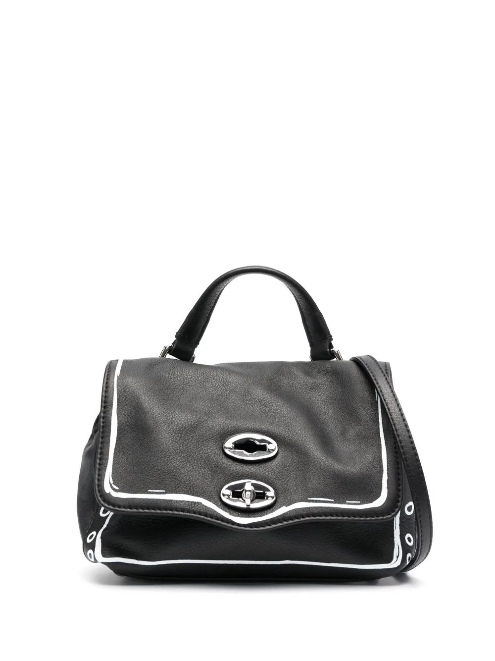 

Zanellato bolsa de hombro con diseño de dos tonos - Negro