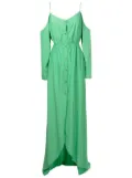 Amir Slama cold-shoulder floor length dress - Green