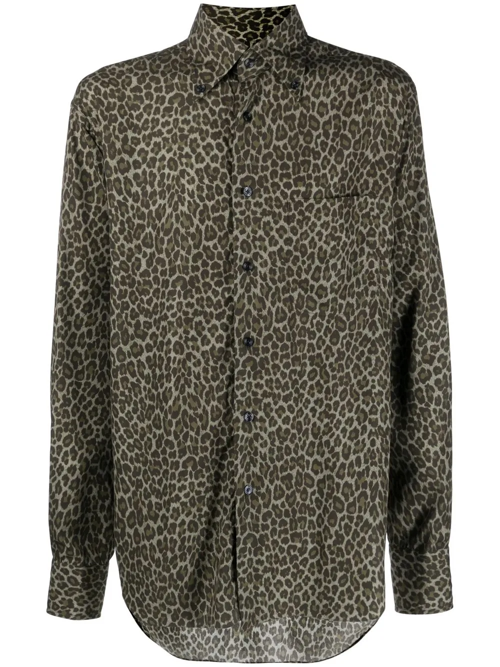 TOM FORD leopard-print long-sleeve shirt - Green
