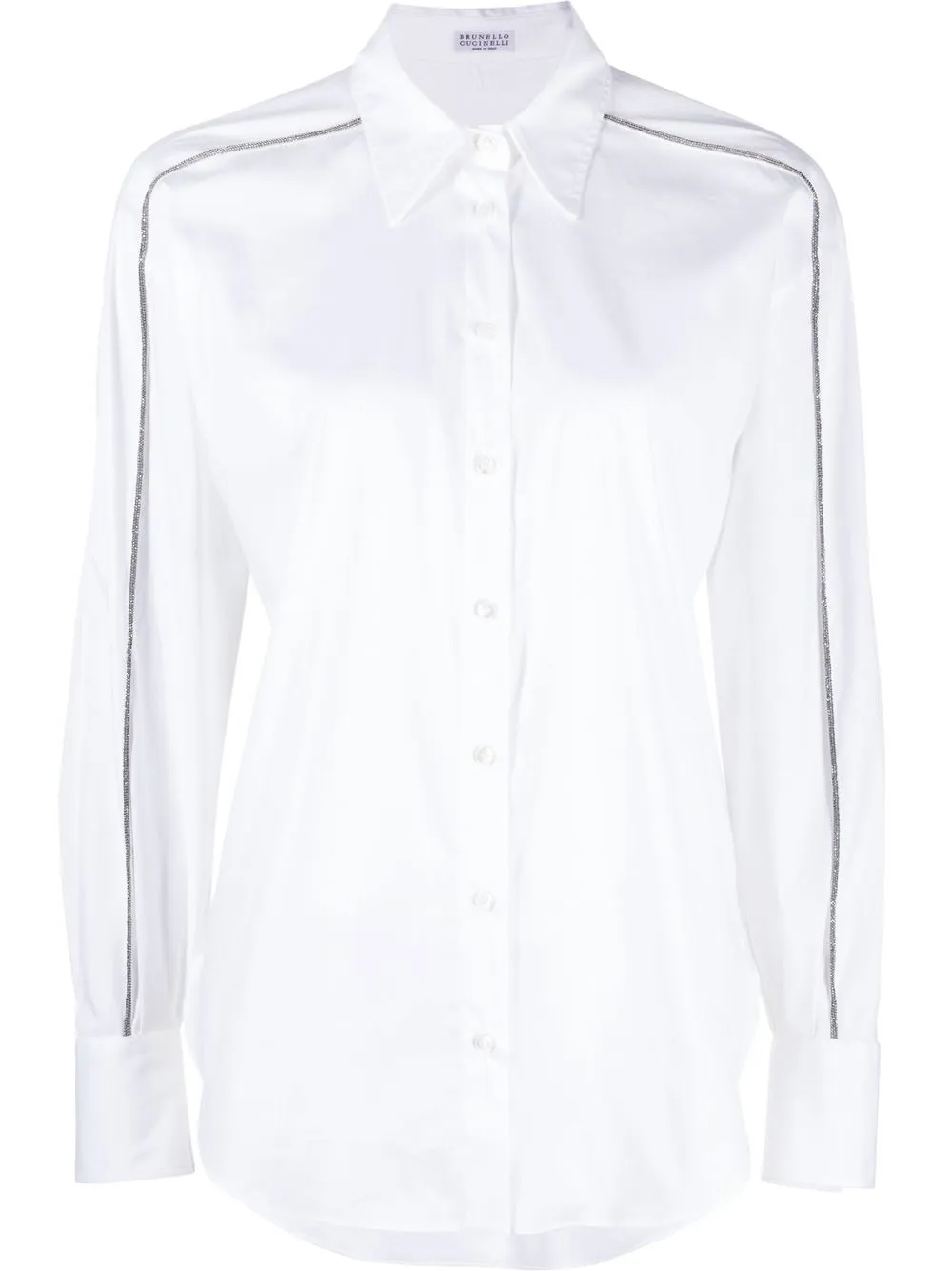 

Brunello Cucinelli vestido camisero manga larga - Blanco