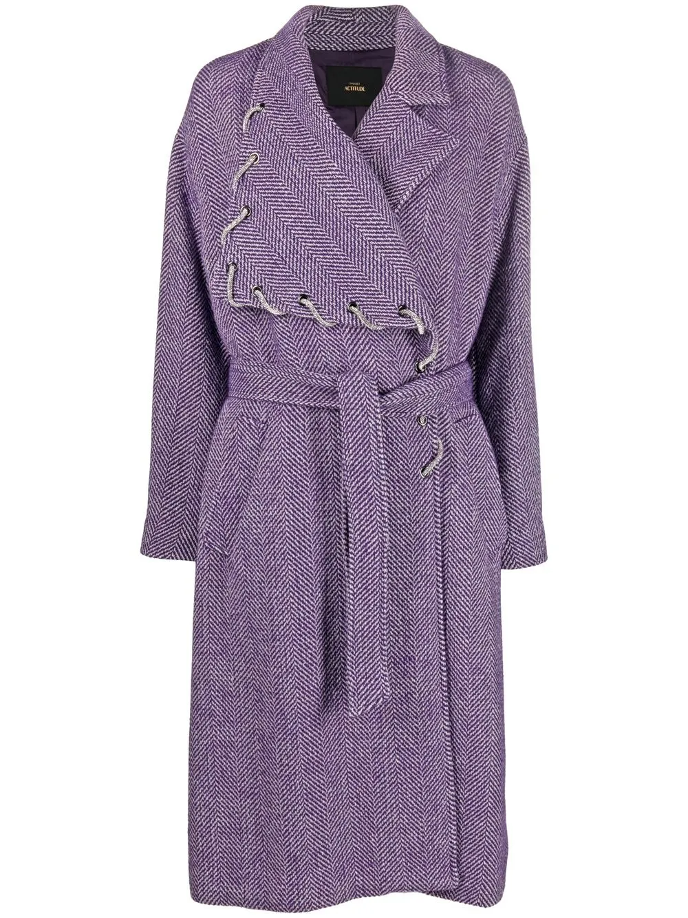 

TWINSET belted long-sleeve coat - Purple